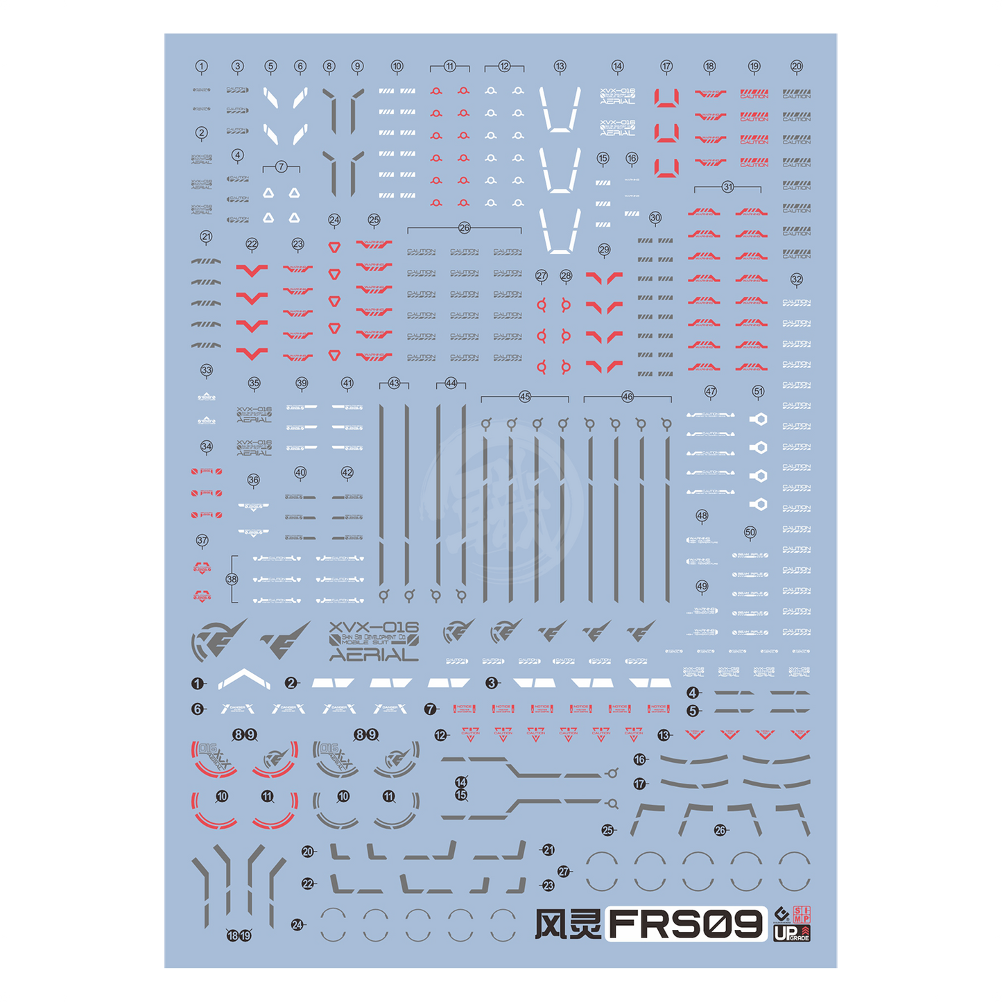 Full Mechanics Gundam Aerial Waterslide Decals