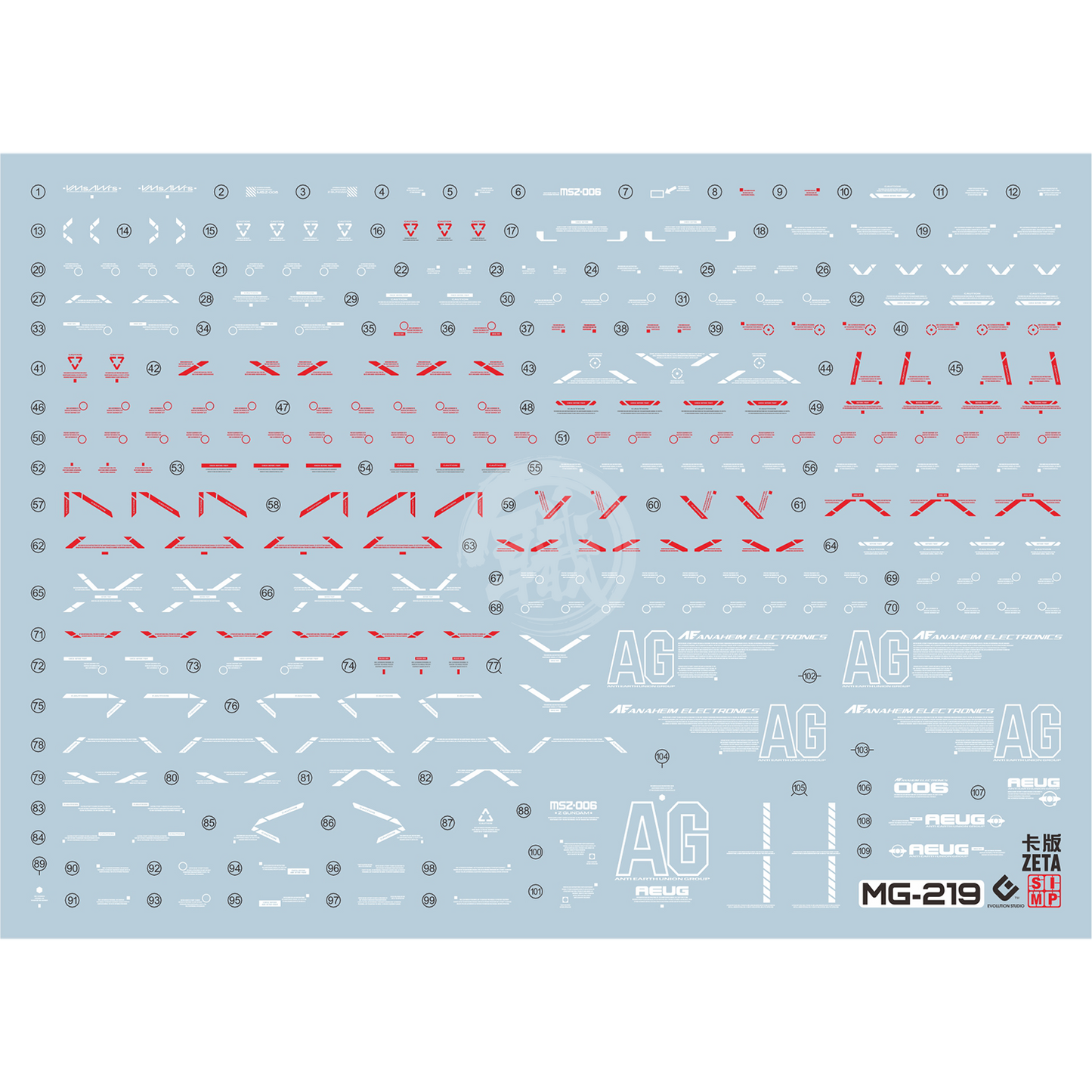 EVO Studio - MG Zeta Gundam Ver.Ka Waterslide Decals - ShokuninGunpla