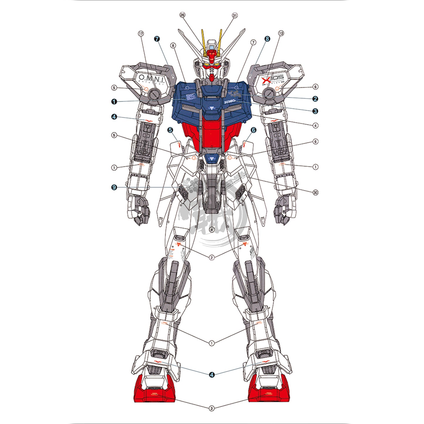 PG Strike Gundam Waterslide Decals [Legacy]