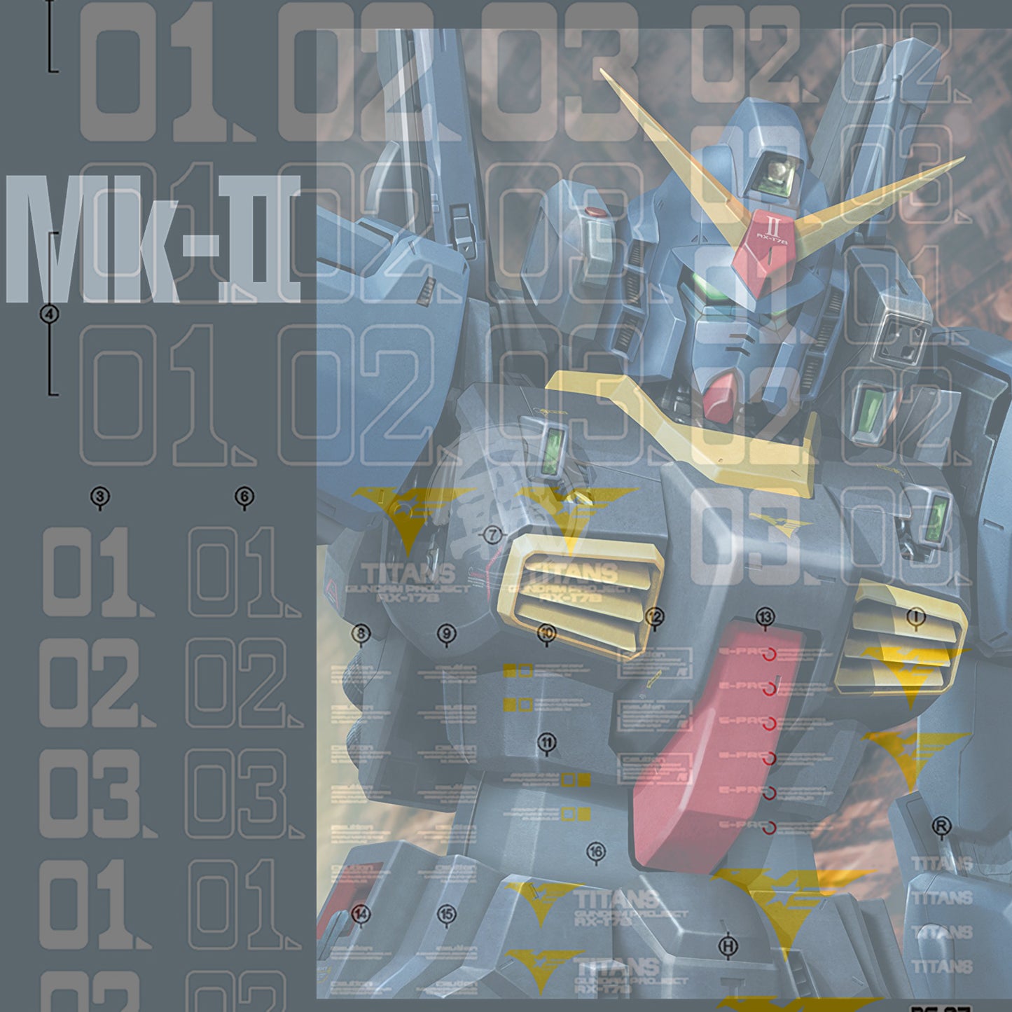 EVO Studio - PG Gundam Mk-II [TITANS] Waterslide Decals - ShokuninGunpla