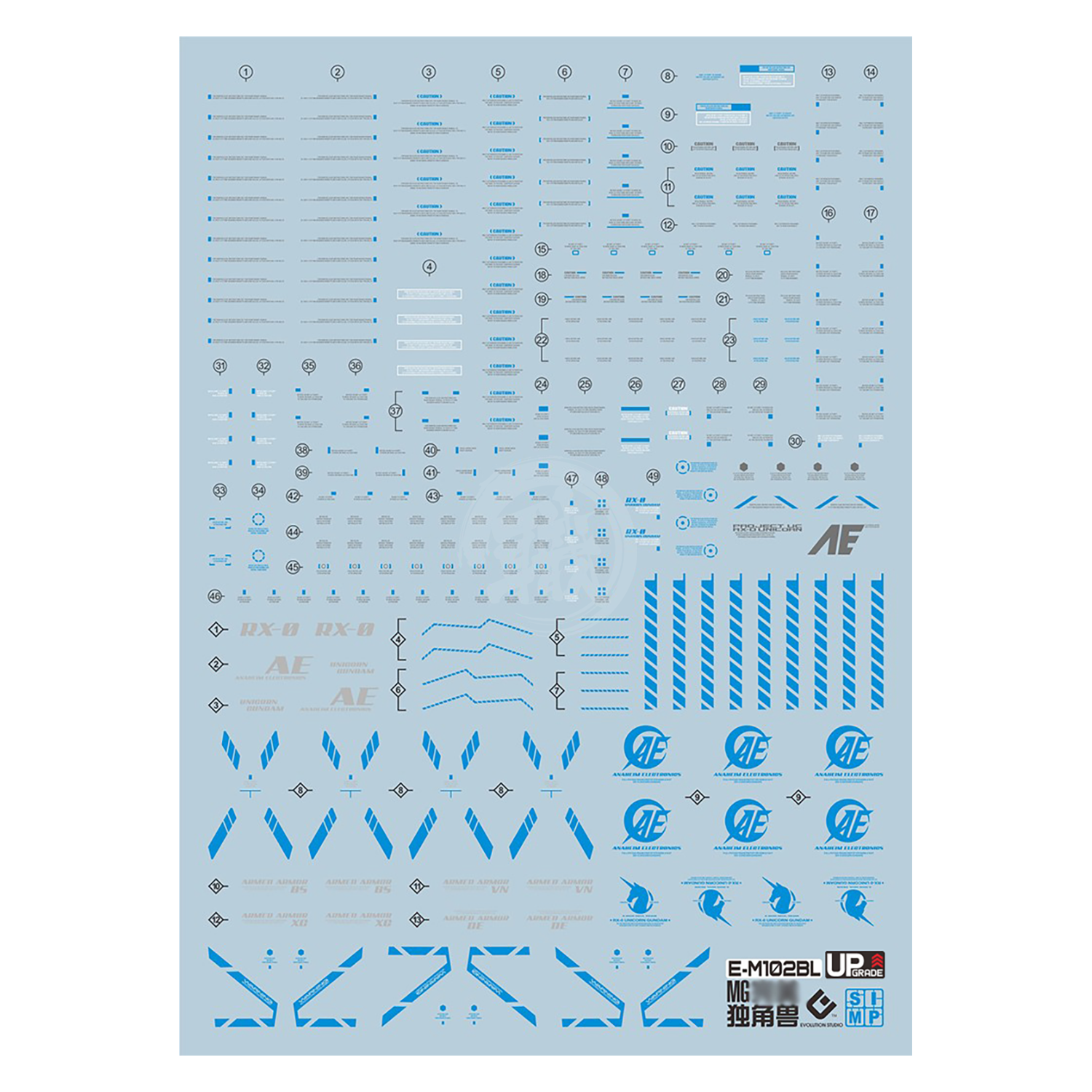 MG Unicorn Perfectibility Waterslide Decals [Blue Ver.] - ShokuninGunpla
