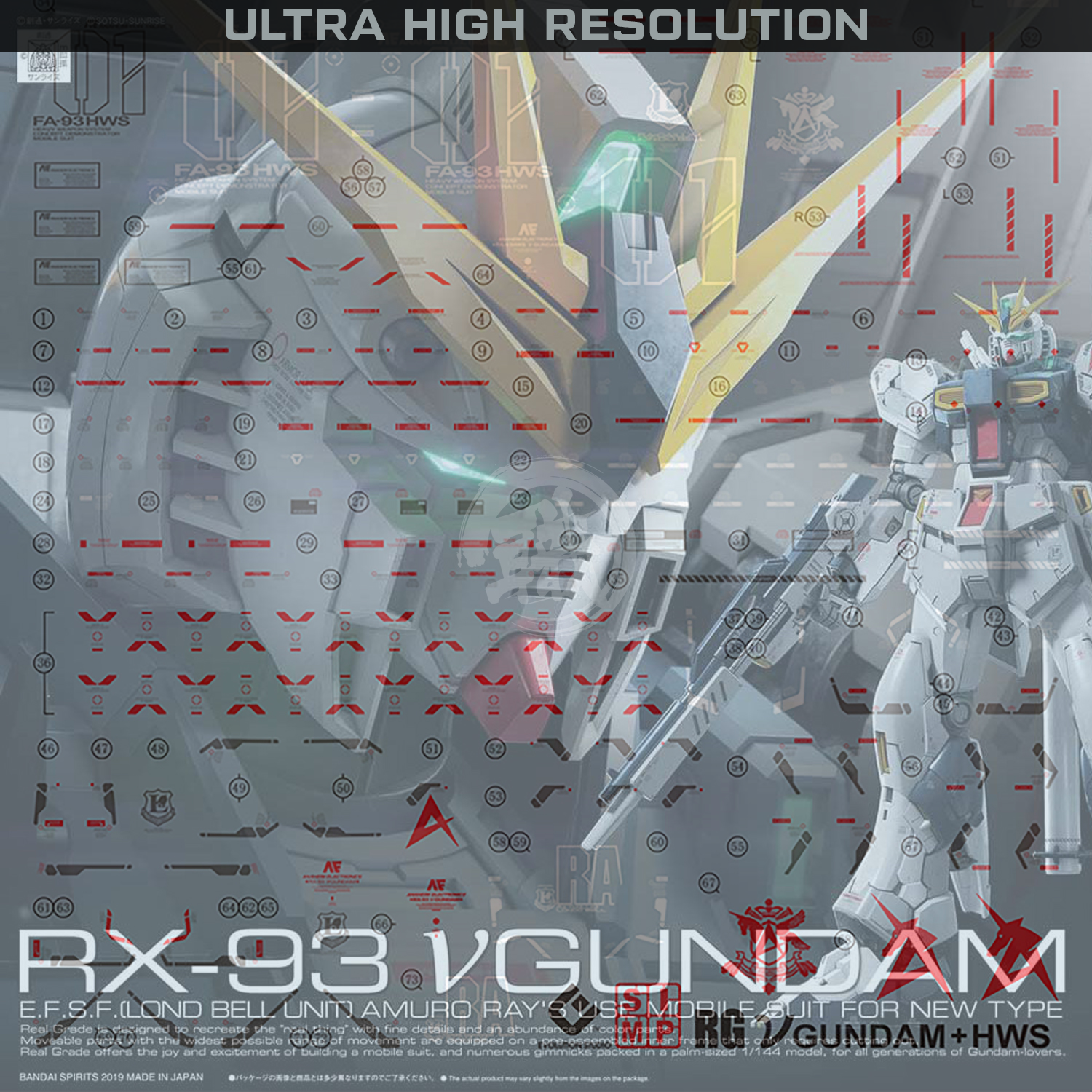 EVO Studio - RG ν/Nu Gundam Waterslide Decals [Incl. HWS] [Ultra HD] - ShokuninGunpla