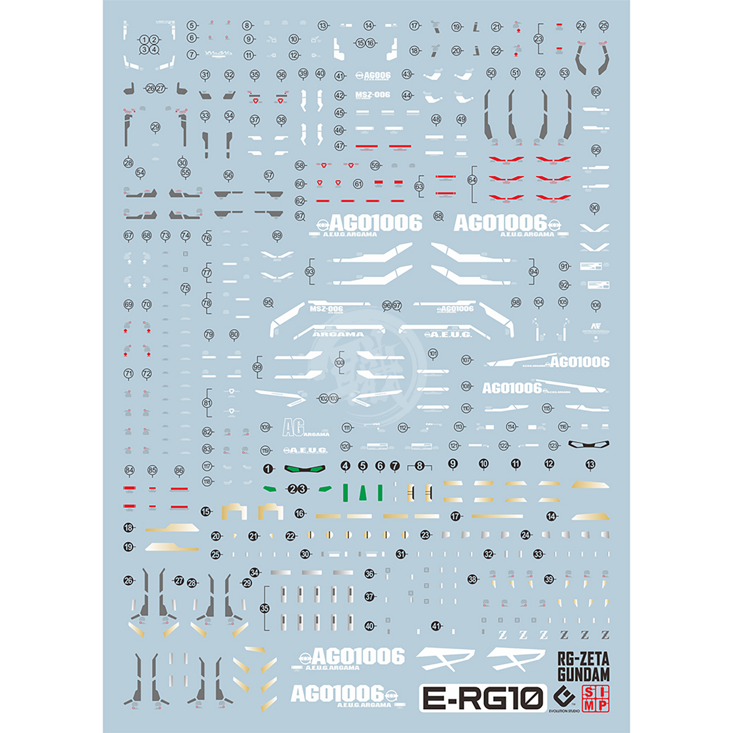 EVO Studio - RG Zeta Gundam Waterslide Decals - ShokuninGunpla