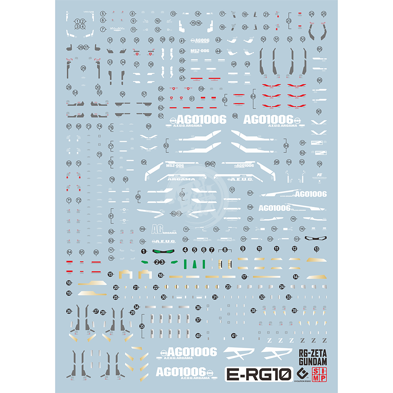 EVO Studio - RG Zeta Gundam Waterslide Decals - ShokuninGunpla