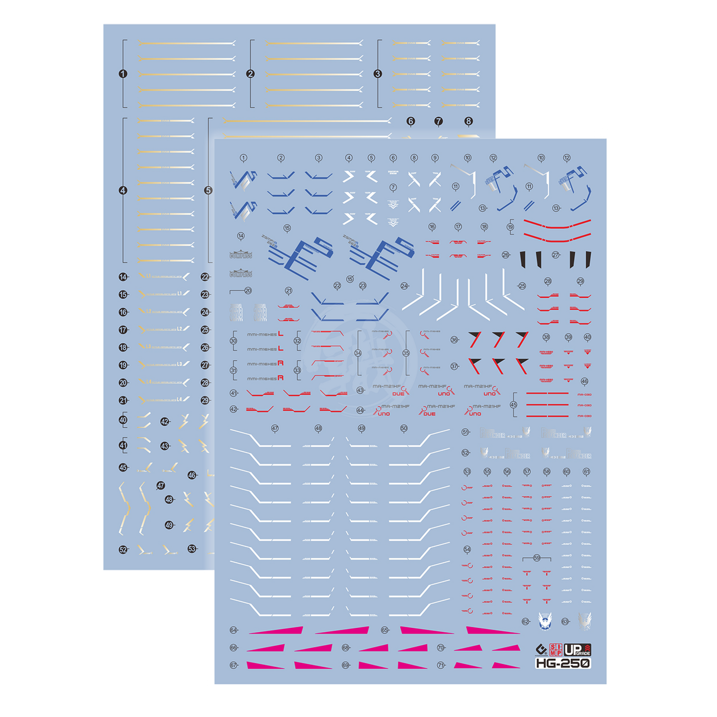 HG Mighty Strike Freedom Gundam Waterslide Decals [UV]