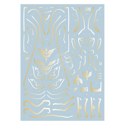 MG Sinanju [OVA Ver.] Waterslide Decals [With Foil Gold Sleeves] - ShokuninGunpla