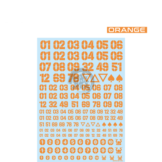 HIQParts - DZ Number Decal [Orange] - ShokuninGunpla