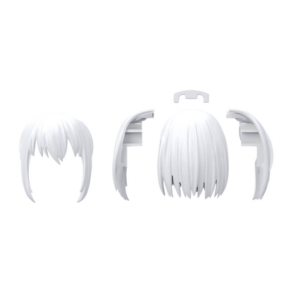 30MS Hair Style Parts [Vol.10] [Medium-3 White-1] - ShokuninGunpla