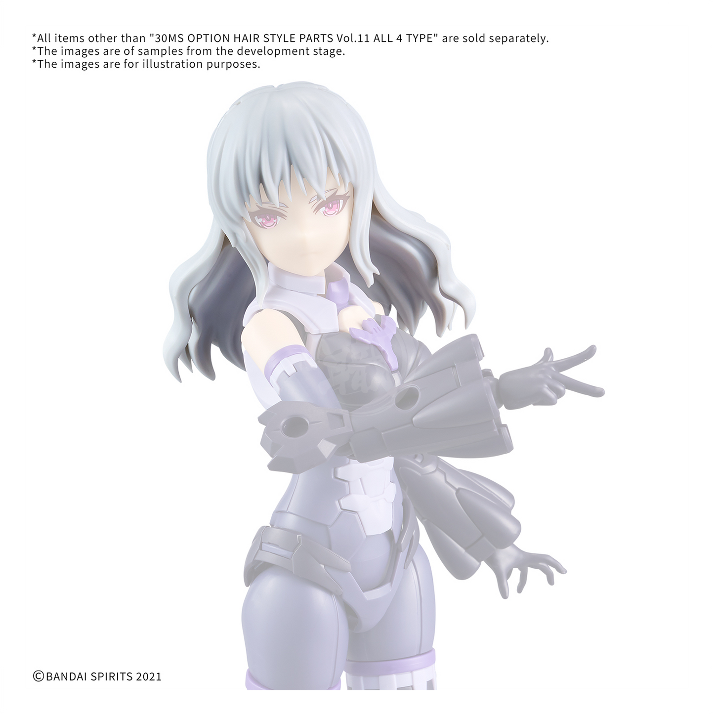 30MS Hair Style Parts [Vol.11] [Long-5 White-1] - ShokuninGunpla