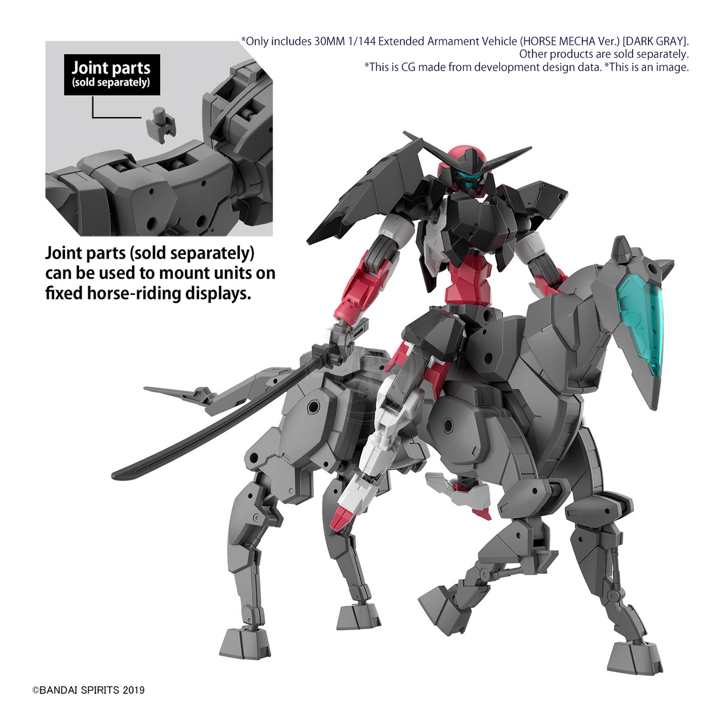 Bandai - 30MM Extended Armament Vehicle [Horse Mecha Ver.] [Dark Grey] - ShokuninGunpla