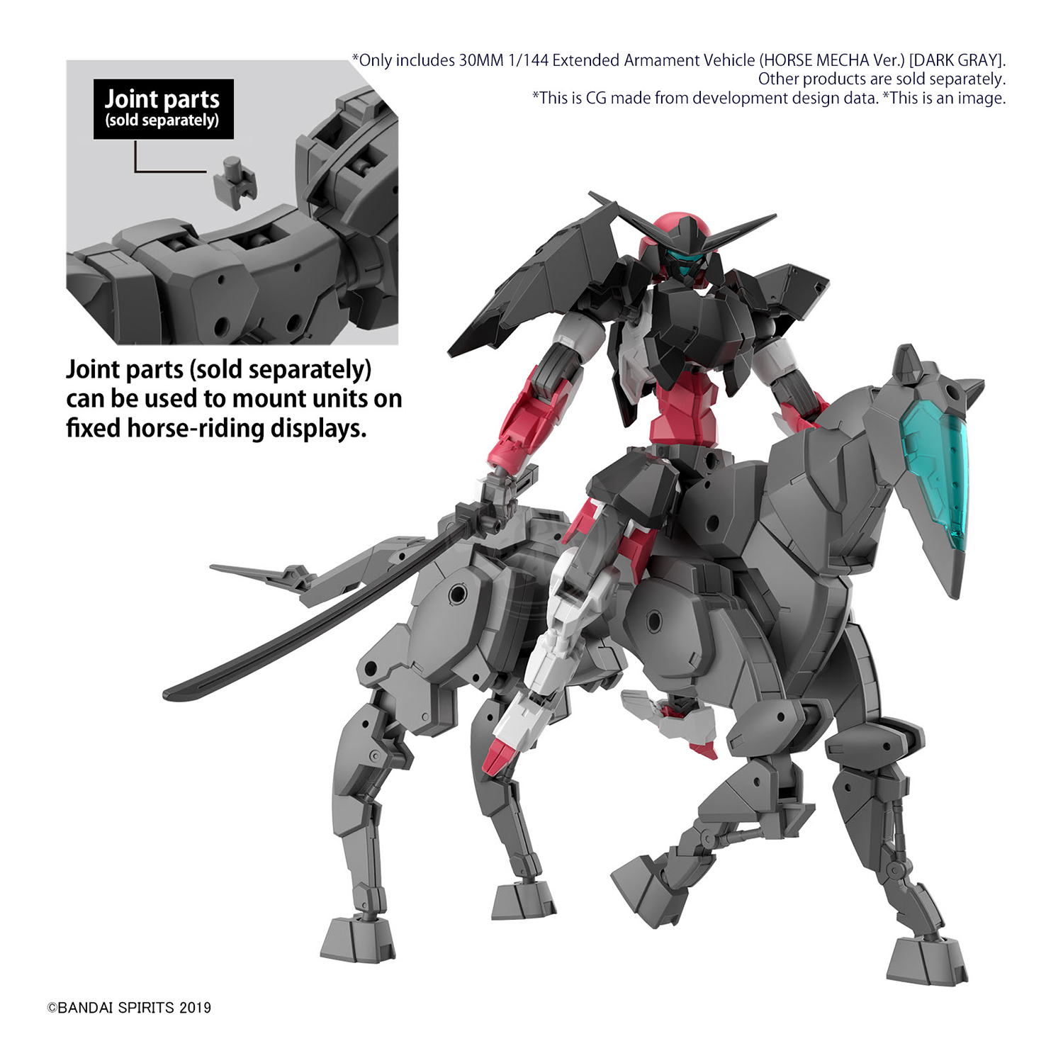 Bandai - 30MM Extended Armament Vehicle [Horse Mecha Ver.] [Dark Grey] - ShokuninGunpla