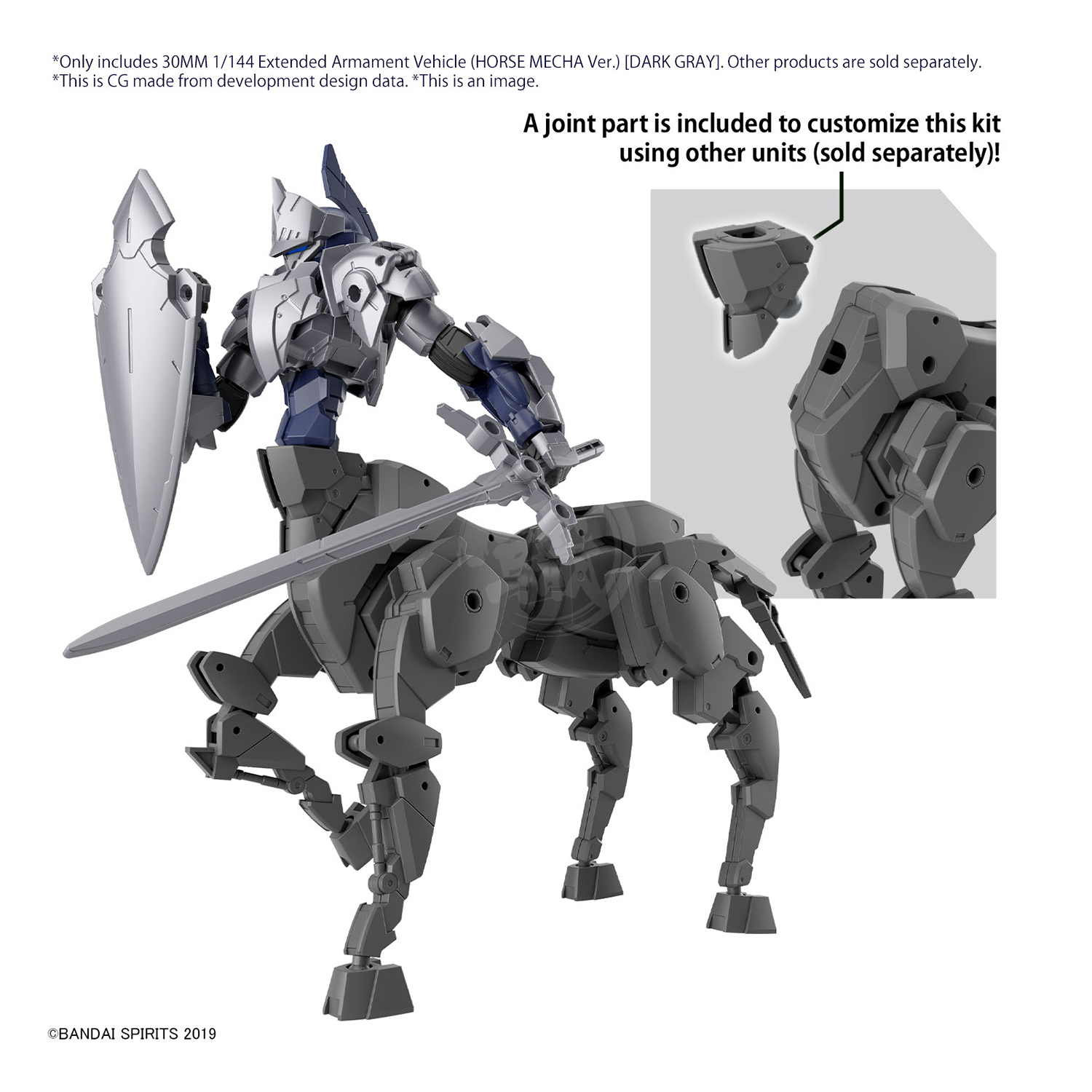 Bandai - 30MM Extended Armament Vehicle [Horse Mecha Ver.] [Dark Grey] - ShokuninGunpla