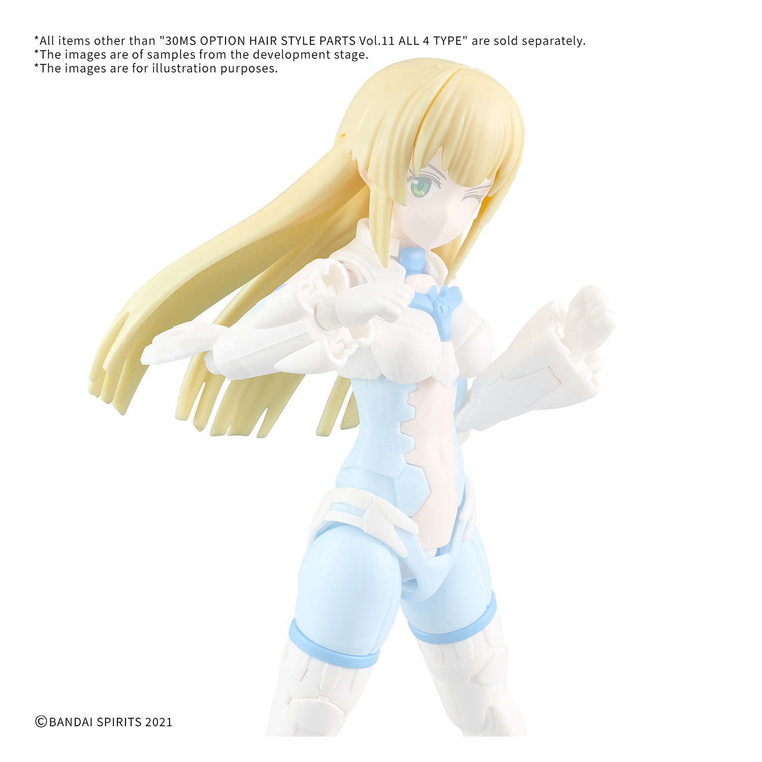 30MS Hair Style Parts [Vol.11] [Long-4 Yellow-3] - ShokuninGunpla