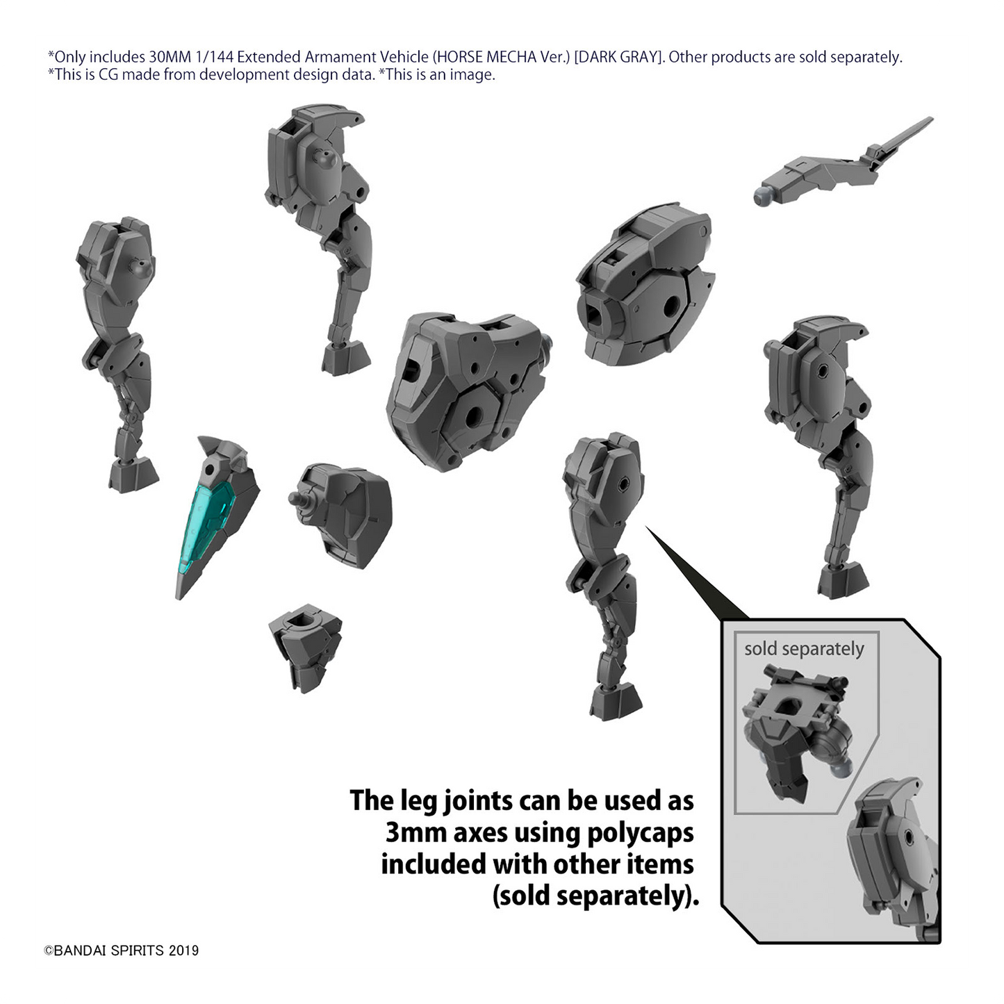 Bandai - 30MM Extended Armament Vehicle [Horse Mecha Ver.] [Dark Grey] - ShokuninGunpla