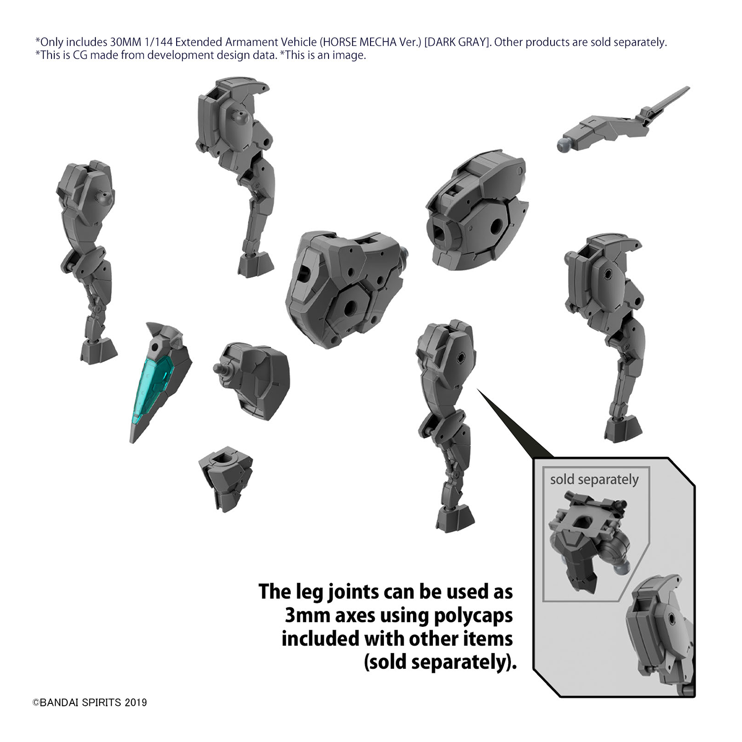 Bandai - 30MM Extended Armament Vehicle [Horse Mecha Ver.] [Dark Grey] - ShokuninGunpla