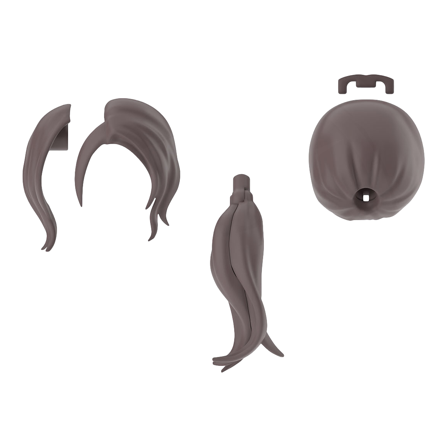 Bandai - 30MS Hair Style Parts [Vol.9] [Ponytail-6 Brown-1] - ShokuninGunpla