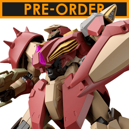 Bandai HG Messer Type-M01 model kit, detailed plastic parts for assembly, featuring weapon and accessory components.