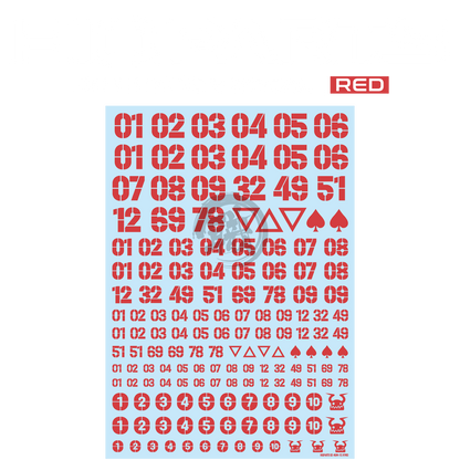 HIQParts - DZ Number Decal [Red] - ShokuninGunpla