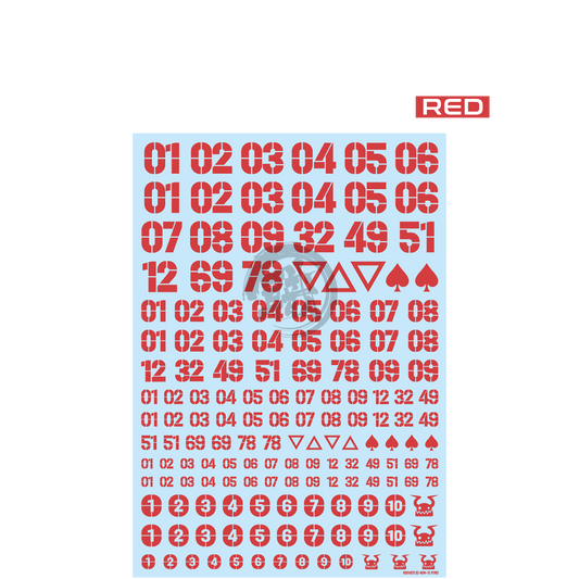 HIQParts - DZ Number Decal [Red] - ShokuninGunpla