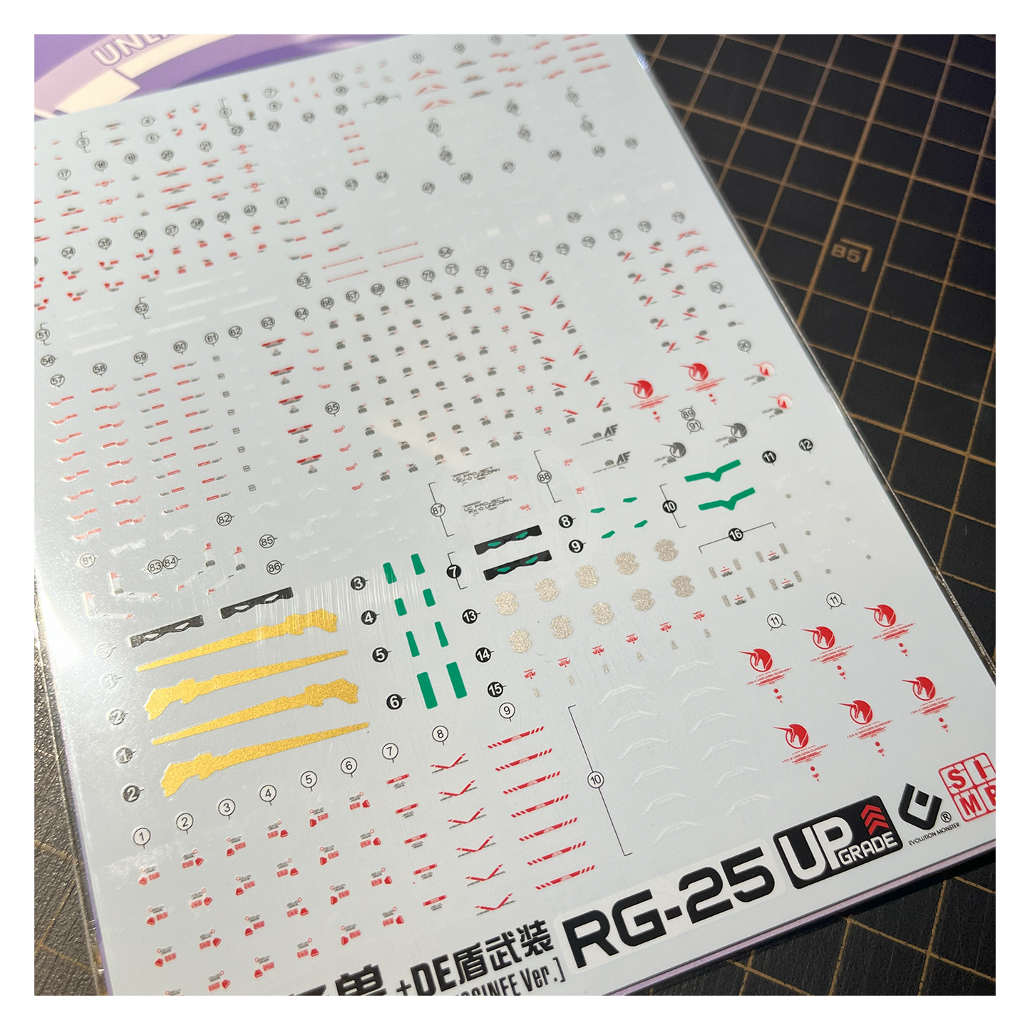 RG Unicorn Gundam Waterslide Decals [UV]