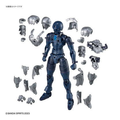 Bandai 30MF Rosan Swordman model kit featuring detailed armor, sword, and dynamic pose on a plain background.