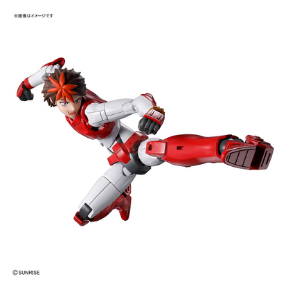 Bandai 30MF Yoroi-Shinden Samurai Troopers Gai of the Heat model kit featuring detailed armor and dynamic pose.