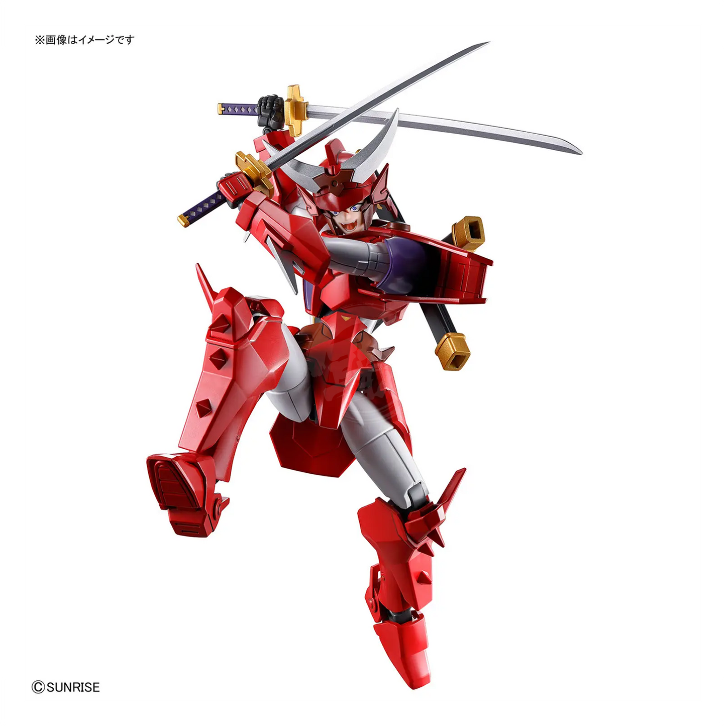 Bandai 30MF Yoroi-Shinden Samurai Troopers Gai of the Heat model kit with detailed armor and poseable figure, from Ronin Warriors series.