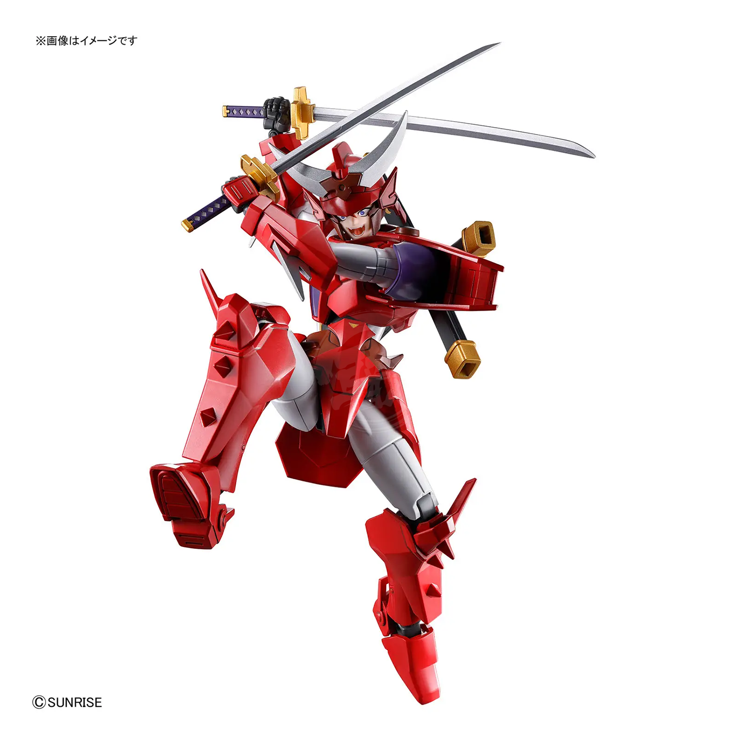 Bandai 30MF Yoroi-Shinden Samurai Troopers Gai of the Heat model kit with detailed armor and poseable figure, from Ronin Warriors series.