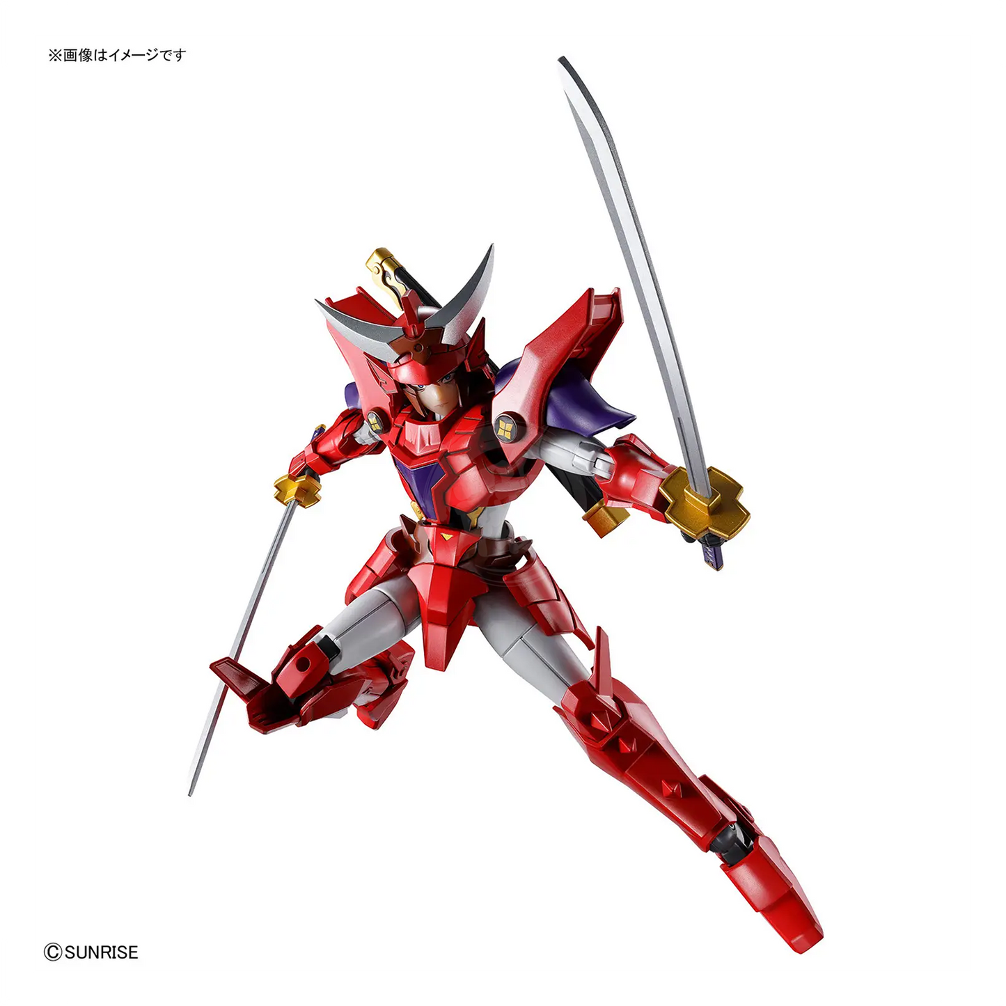 Bandai 30MF Yoroi-Shinden Samurai Troopers Gai of the Heat model kit, detailed figure with armor and weaponry from Ronin Warriors series
