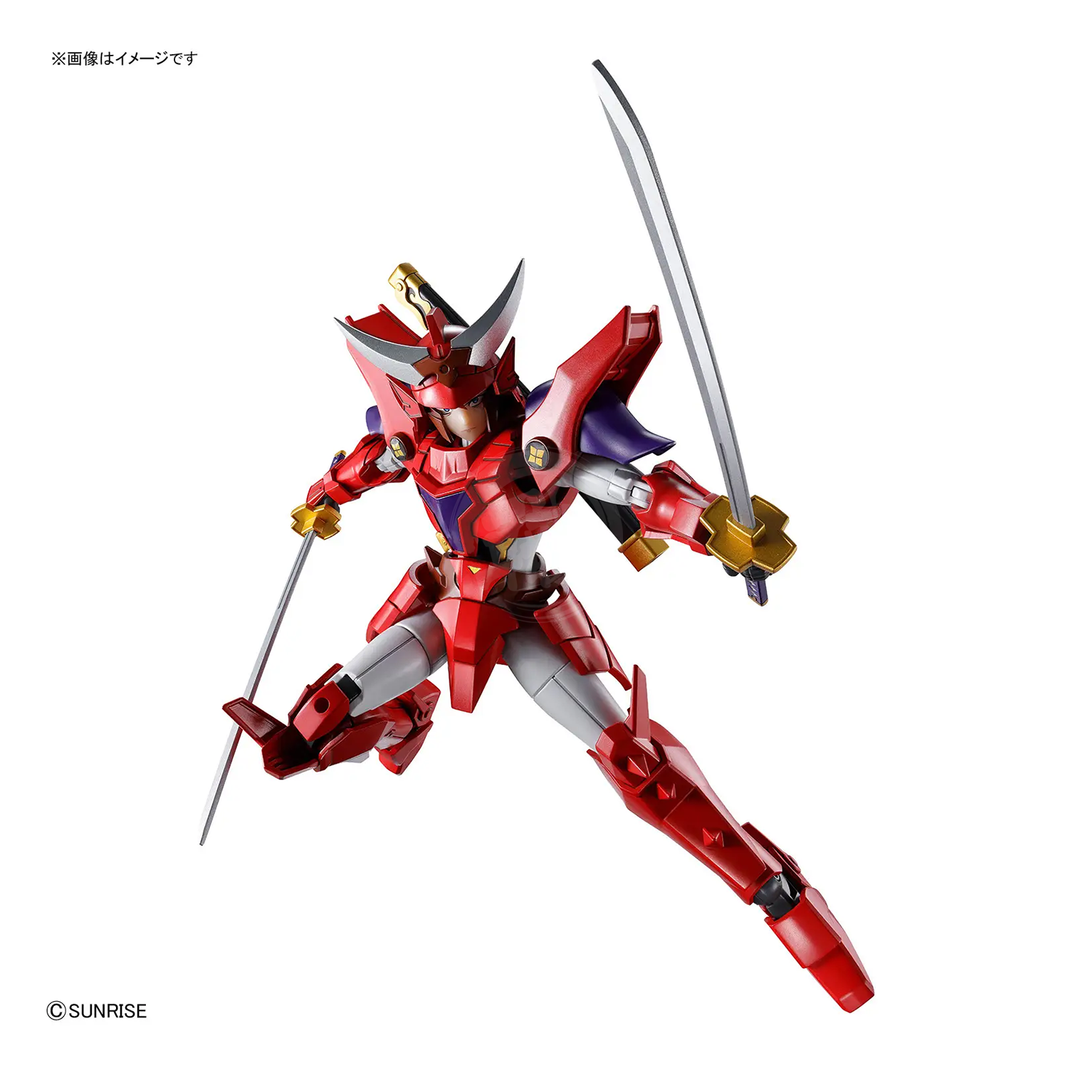 Bandai 30MF Yoroi-Shinden Samurai Troopers Gai of the Heat model kit, detailed figure with armor and weaponry from Ronin Warriors series