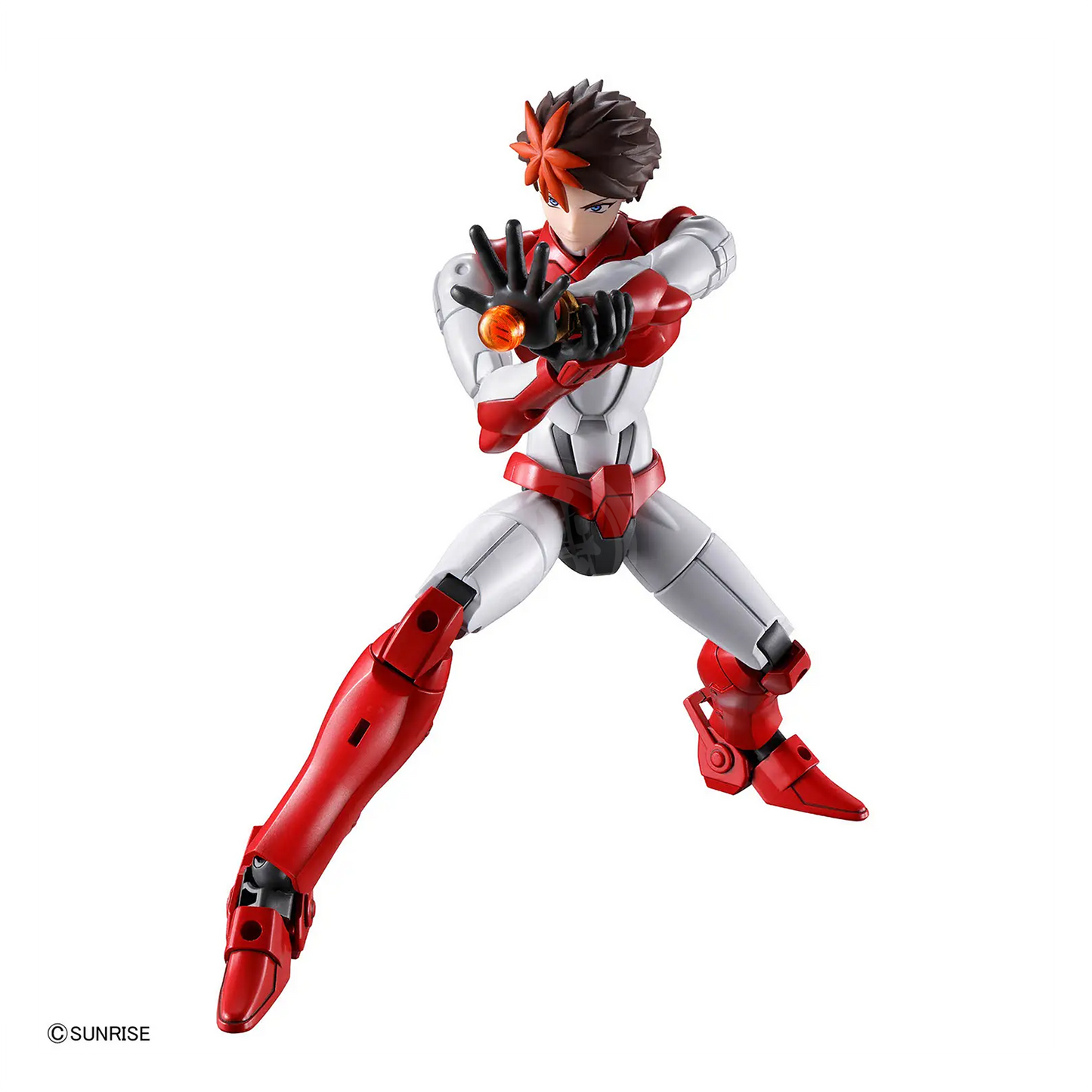 Bandai 30MF Yoroi-Shinden Samurai Troopers Gai of the Heat model kit assembled with detailed armor and vibrant colors.
