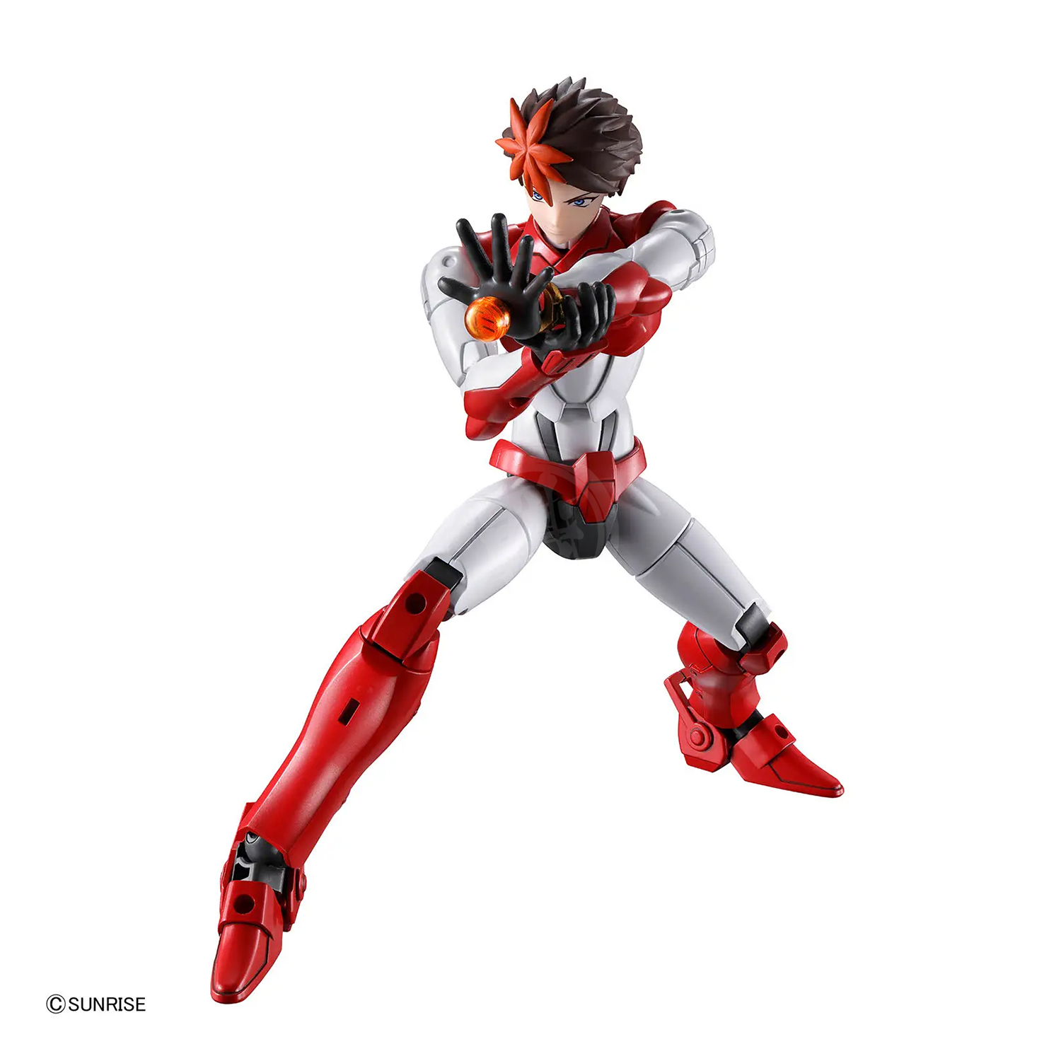 Bandai 30MF Yoroi-Shinden Samurai Troopers Gai of the Heat model kit assembled with detailed armor and vibrant colors.