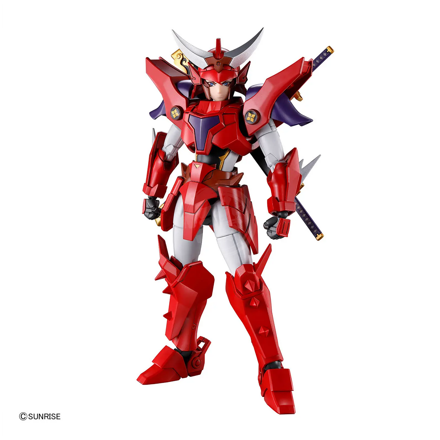 Bandai 30MF Yoroi-Shinden Samurai Troopers Gai of the Heat model kit featuring detailed armor and dynamic pose.