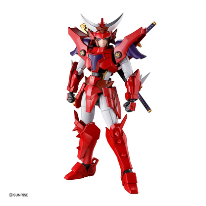 Bandai 30MF Yoroi-Shinden Samurai Troopers Gai of the Heat model kit featuring detailed armor and dynamic pose.