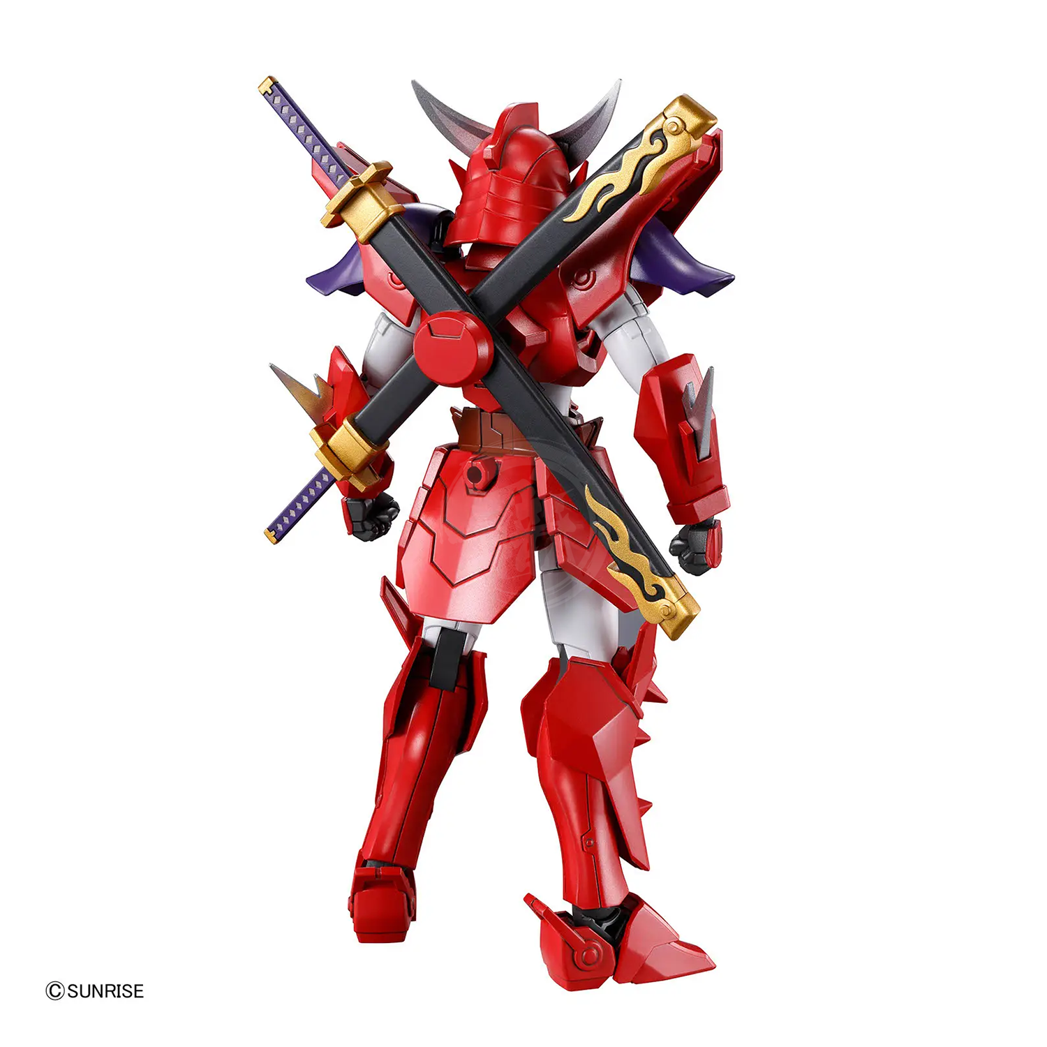 Bandai 30MF Yoroi-Shinden Samurai Troopers Gai of the Heat model kit featuring detailed armor and dynamic pose.
