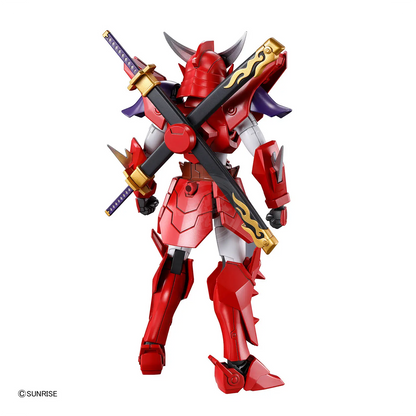 Bandai 30MF Yoroi-Shinden Samurai Troopers Gai of the Heat model kit featuring detailed armor and dynamic pose.