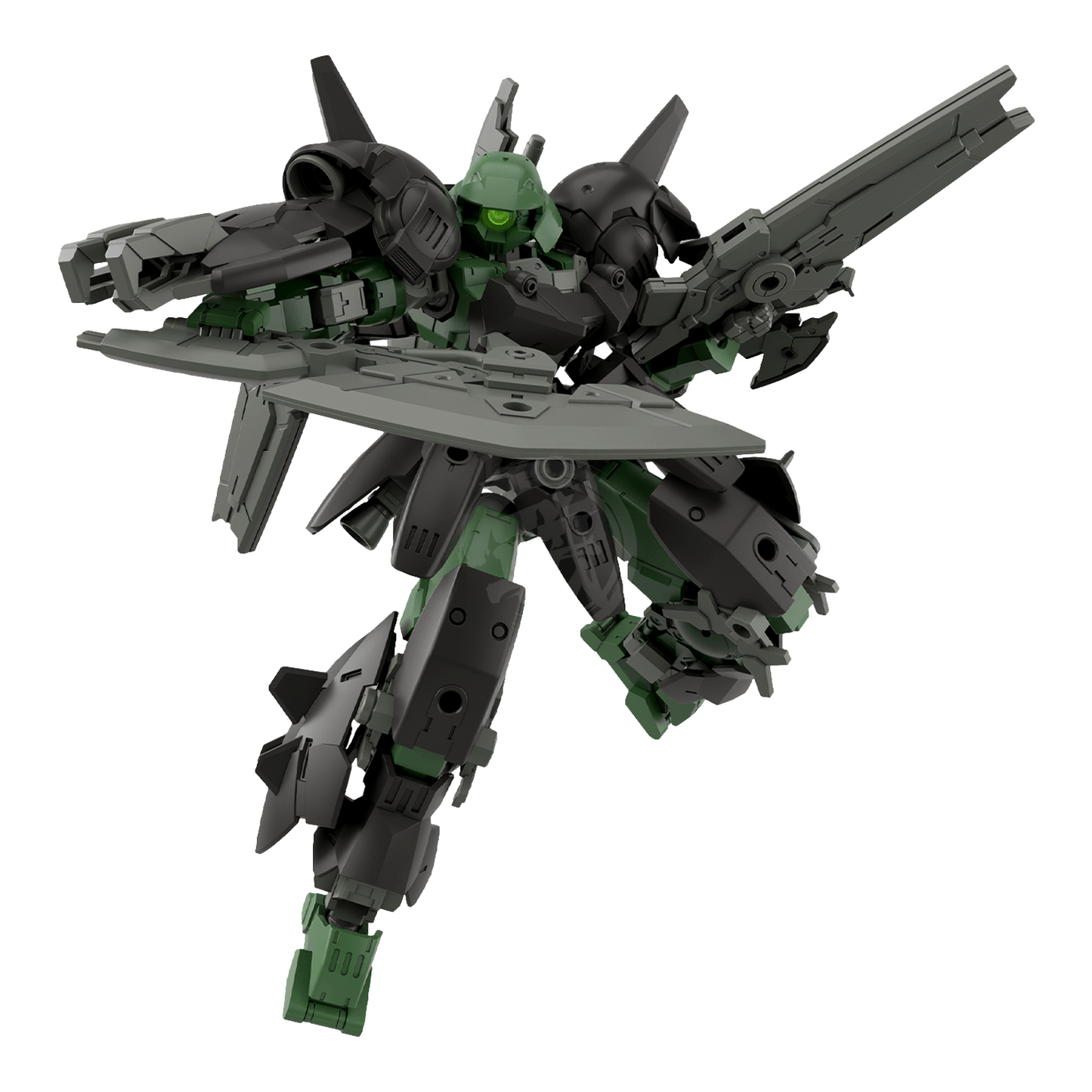 30mm Full Armor Portanova model kit by Bandai featuring detailed armored robot with weapons and intricate design elements.