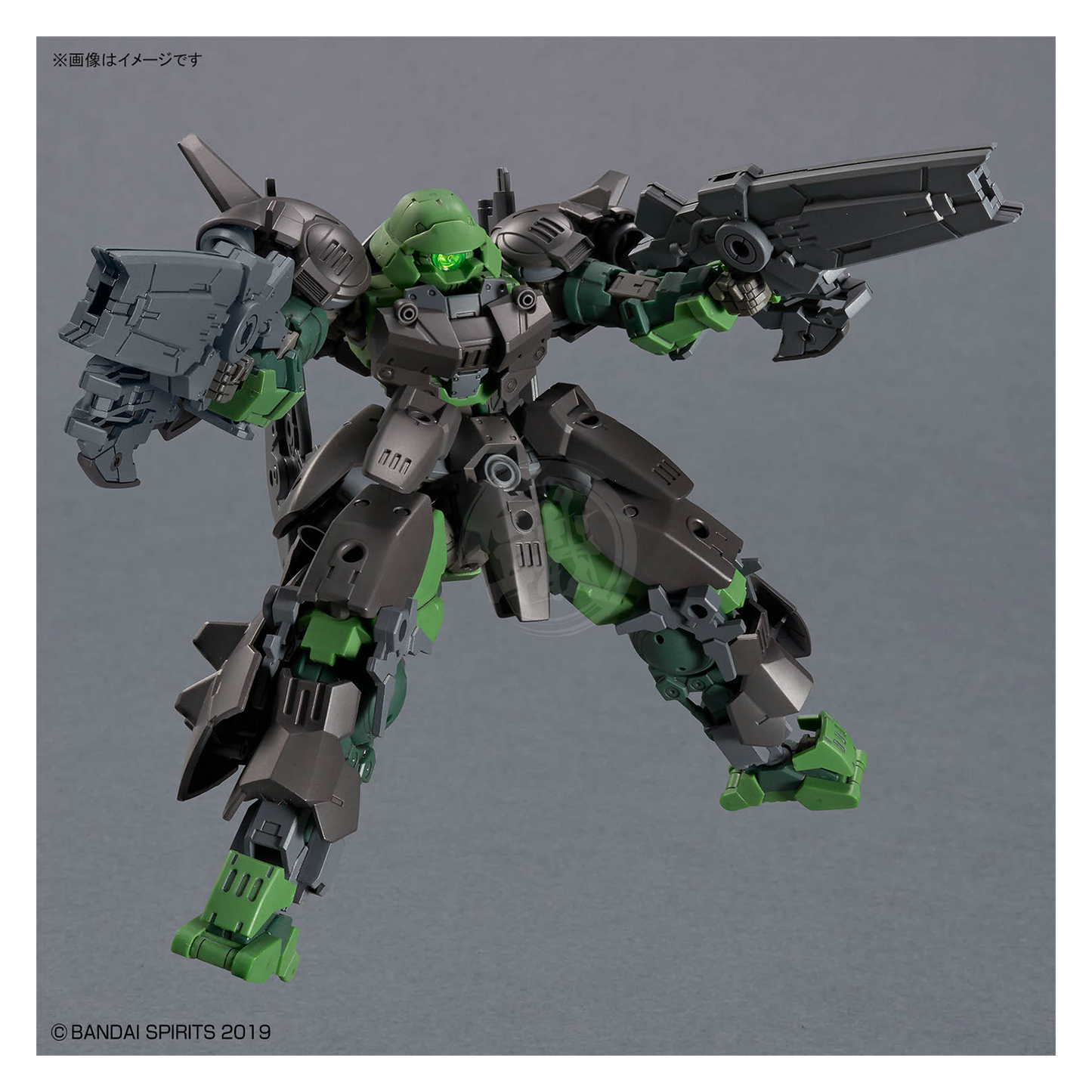 Bandai 30mm Full Armor Portanova model kit featuring detailed armor parts and weapon accessories.