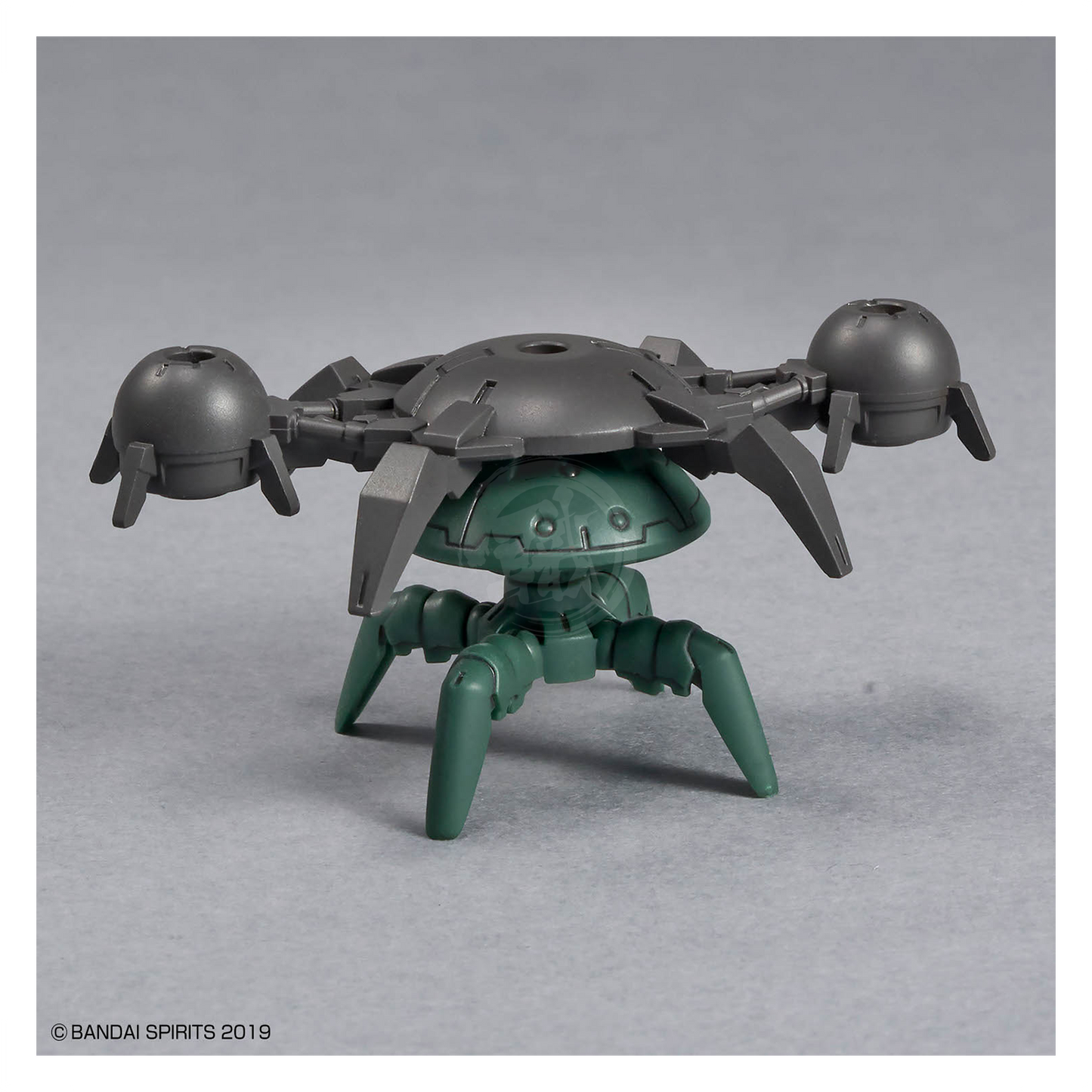 Bandai 30mm Full Armor Portanova model kit with detailed armor parts and weapon accessories, displayed assembled on a white background.