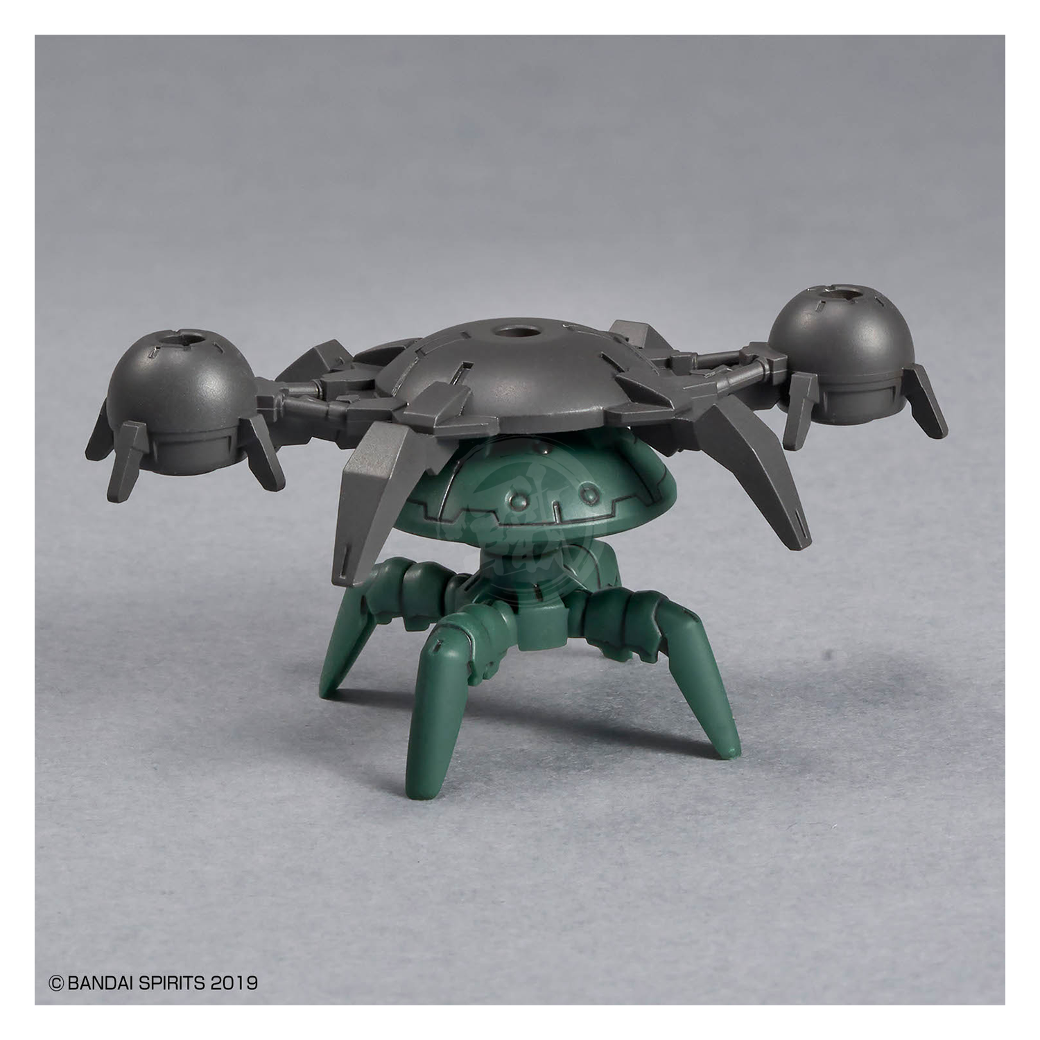 Bandai 30mm Full Armor Portanova model kit with detailed armor parts and weapon accessories, displayed assembled on a white background.