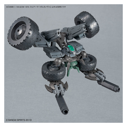 Bandai 30mm Full Armor Portanova model kit with detailed armor parts and mechanical design, perfect for Gundam model enthusiasts.