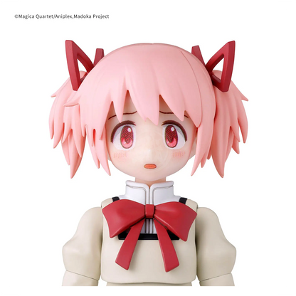 Bandai 30MP Madoka Kaname model kit in school uniform, detailed figure with poseable limbs and vibrant colors.