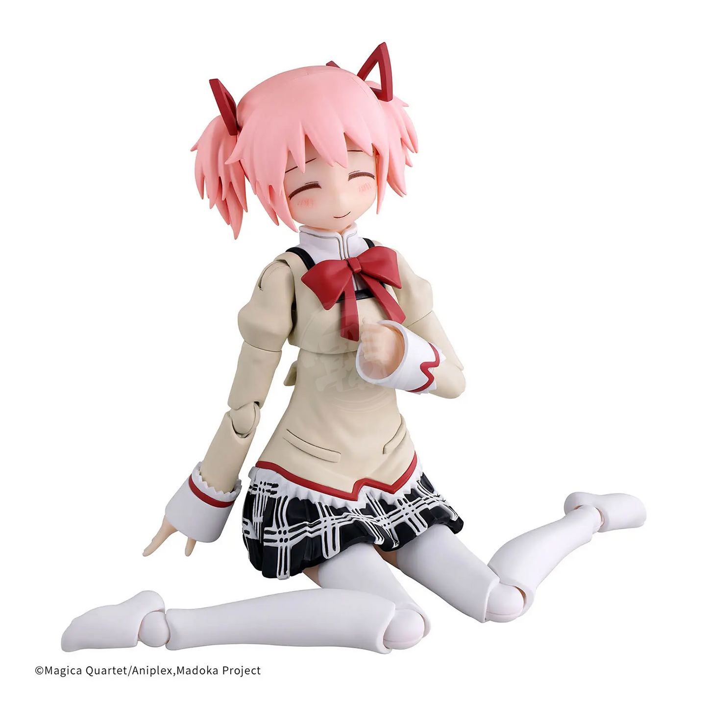 Bandai 30MP Madoka Kaname model kit in school uniform, detailed figure with vibrant colors and intricate design.