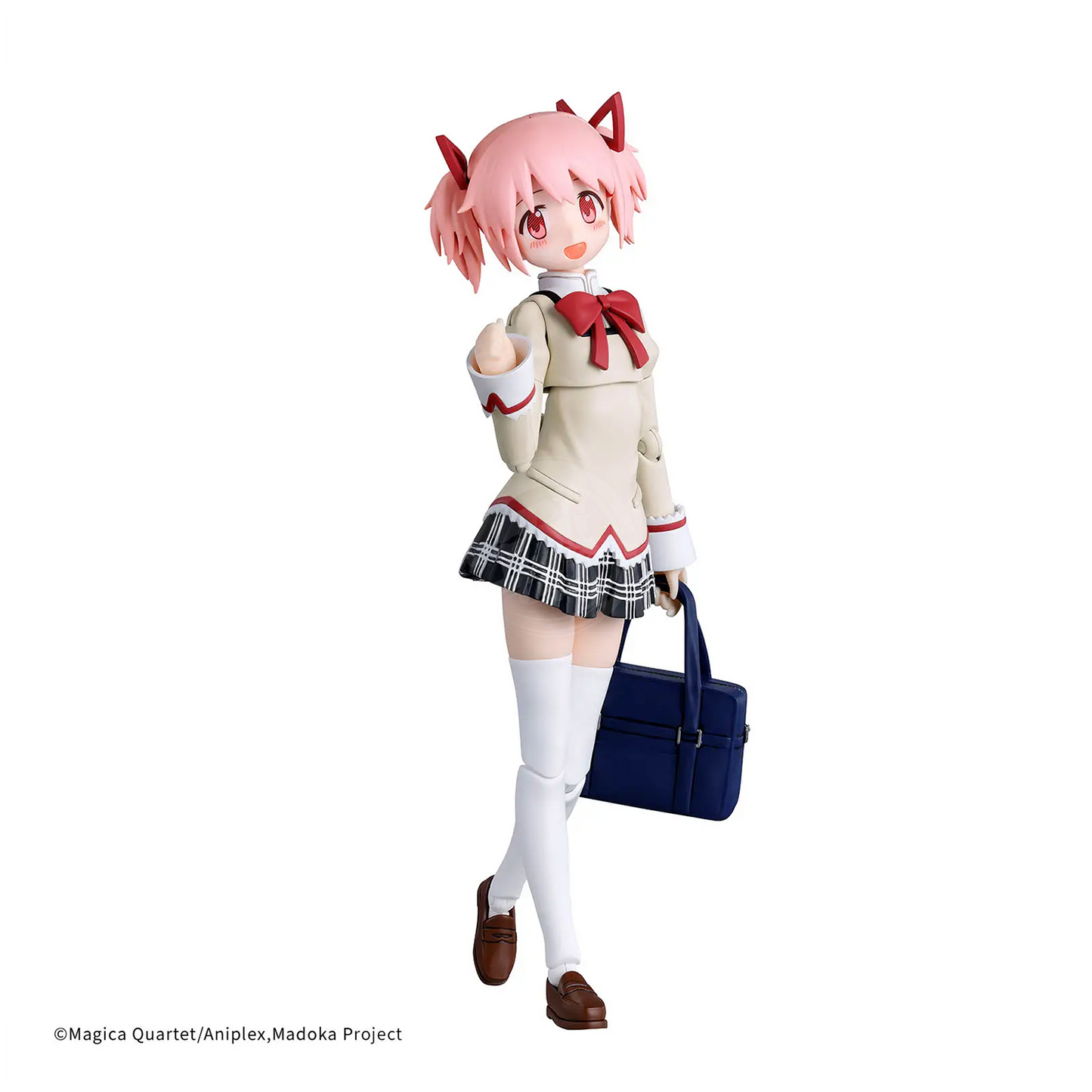 Bandai 30MP Madoka Kaname model kit in school uniform, detailed figure with vibrant colors and intricate design.
