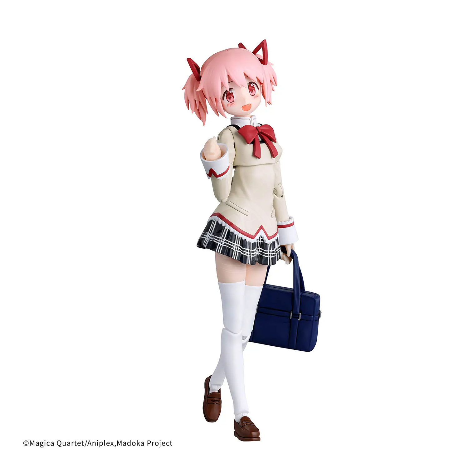 Bandai 30MP Madoka Kaname model kit in school uniform, detailed figure with vibrant colors and intricate design.