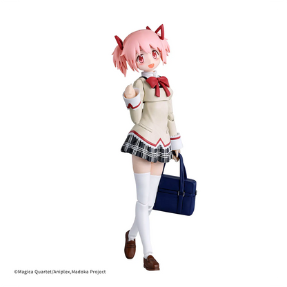 Bandai 30MP Madoka Kaname model kit in school uniform, detailed figure with vibrant colors and intricate design.