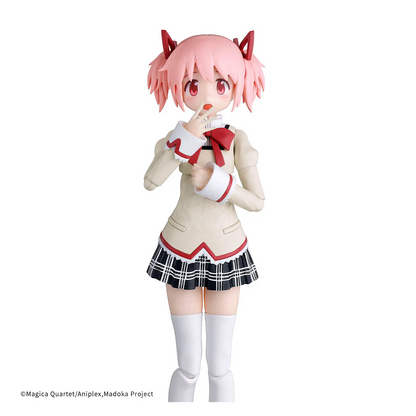 Bandai 30MP Madoka Kaname model kit in school uniform, featuring detailed plastic parts and realistic character design.