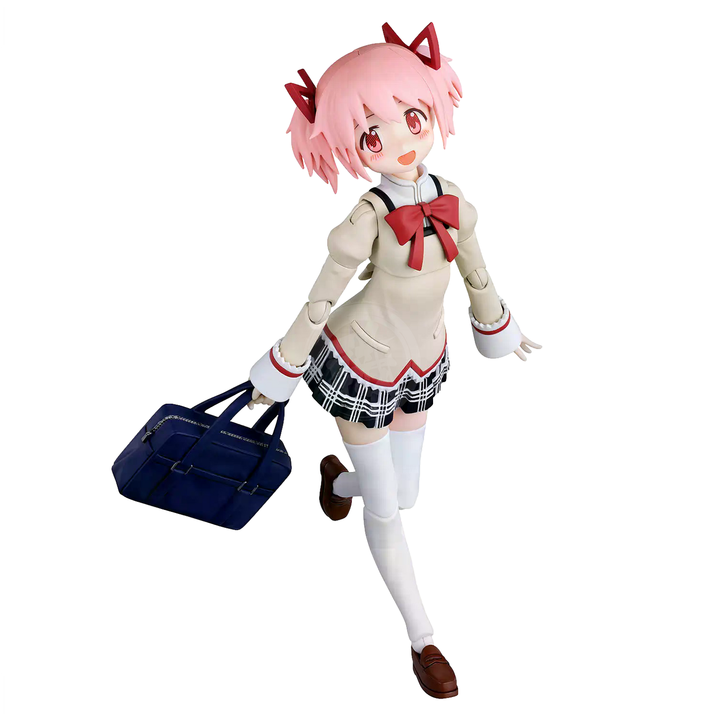 Bandai 30MP Madoka Kaname model kit in school uniform, detailed plastic figure with vibrant colors and intricate design.