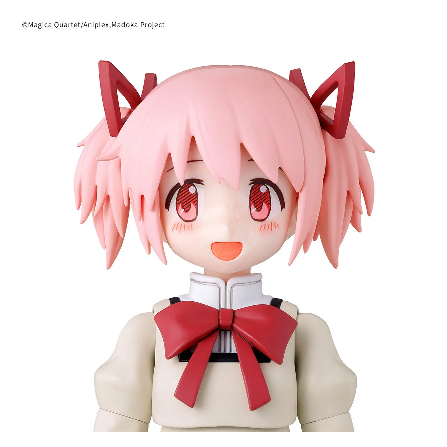 Bandai 30MP Madoka Kaname model kit in school uniform, featuring detailed figure and accessories for display or collection.