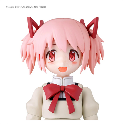Bandai 30MP Madoka Kaname model kit in school uniform, featuring detailed figure and accessories for display or collection.